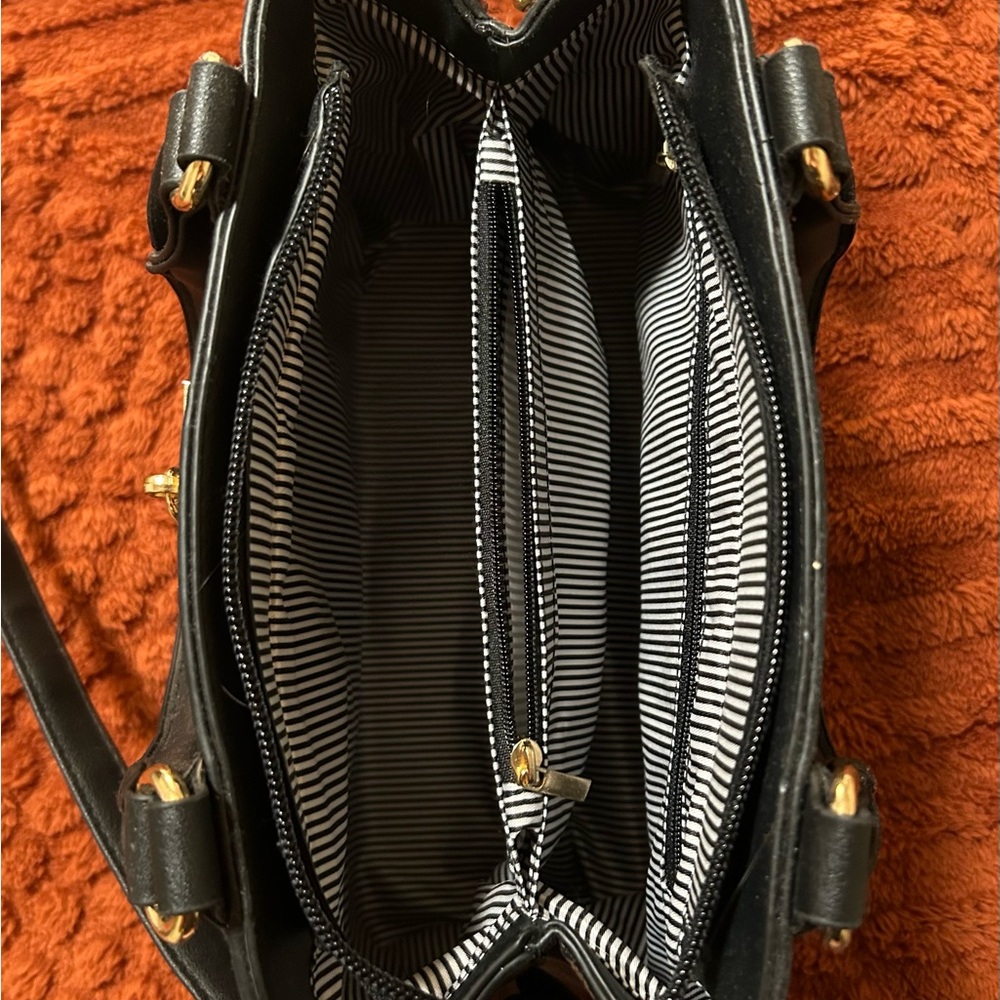 Black And Brown Patterned Handbag - image 3